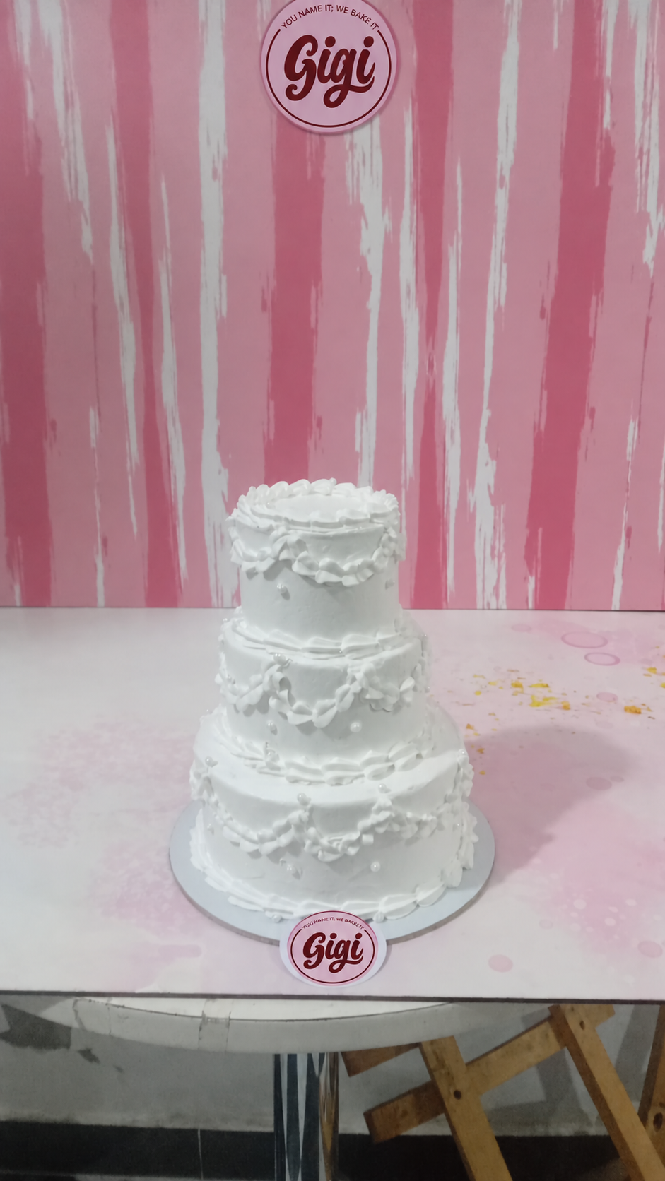 Classic white tiered cake